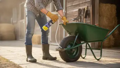 Platte Reifen? Schubkarren Reifenpannenspray hilft!